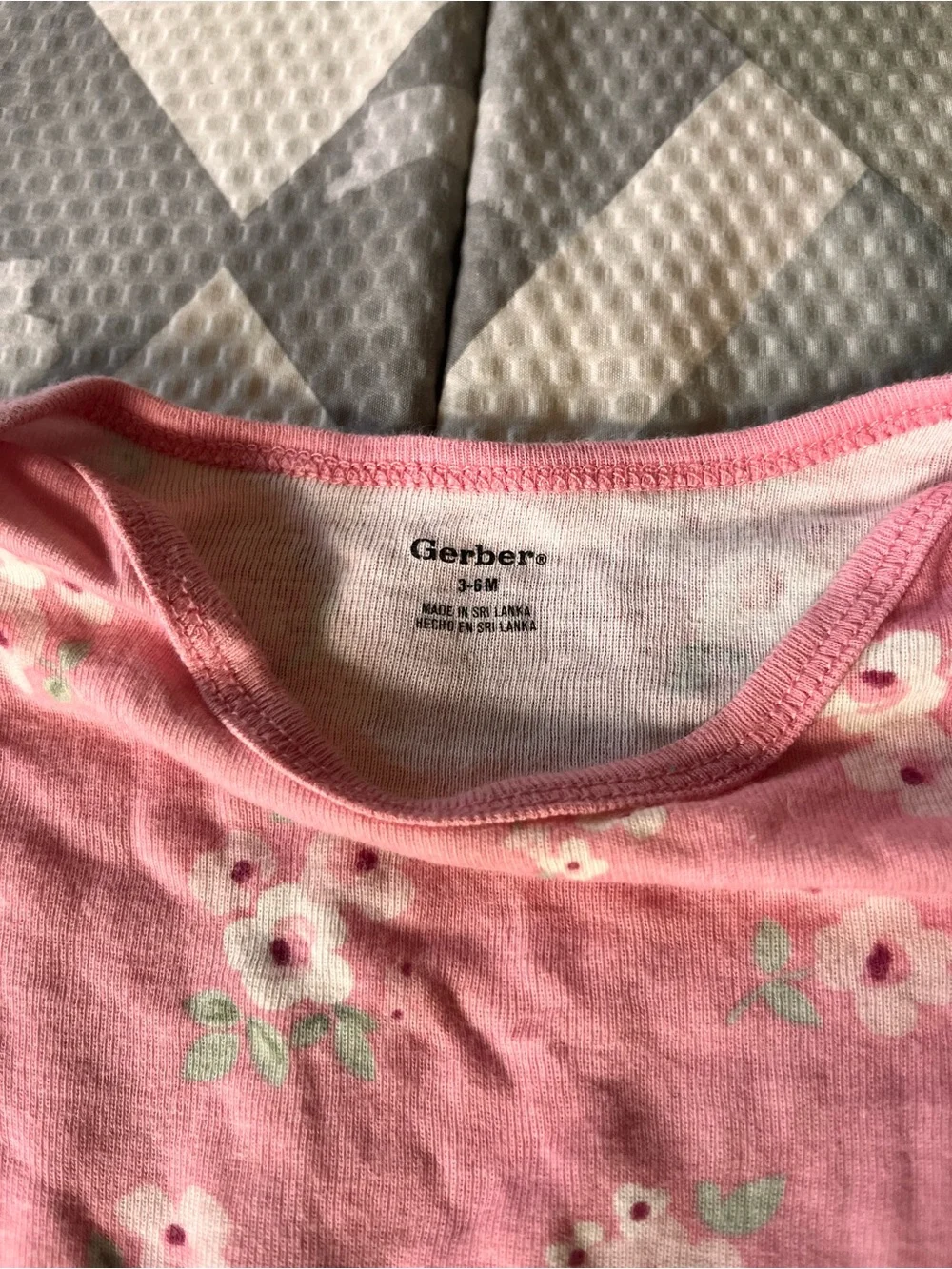 Gerber Pink Floral Long-Sleeve Baby Bodysuit